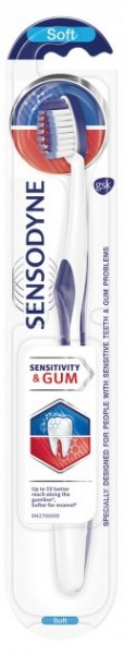 Зубная щетка Сенсодин для чувствительный зубов и защиты десен М+С