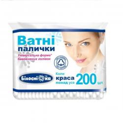 Палочки ватные Белоснежкa N200 в полиэтилене