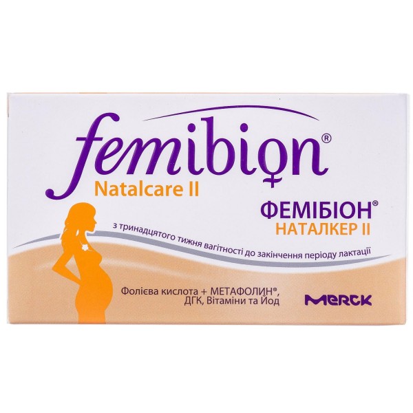 Фемибион Наталкер II диетическая добавка для женщин с 13 недели беременности и до окончания лактации таблетки, 30 шт. + капсулы, 30 шт.