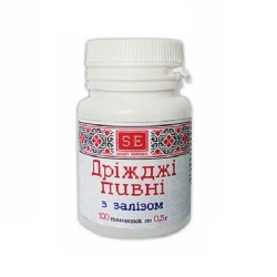 Дрожжи пивные с железом таблетки, 100 шт.