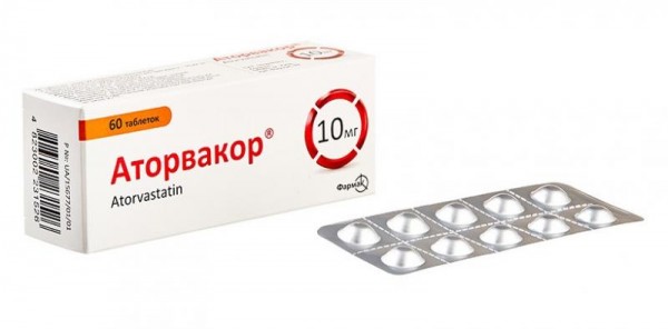 Аторвакор таблетки для снижения холестерина по 10 мг, 60 шт.