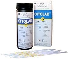 CITOLAB 7L тест-полоска для определения крови, удельного веса, pH, глюкозы, белка, нитритов, лейкоцитов, 100 шт.