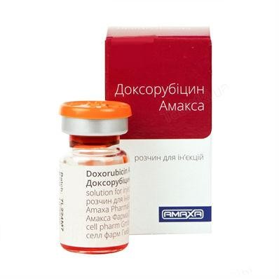 Доксорубицин Амакса раствор для инъекций по 2 мг/мл, 25 мл