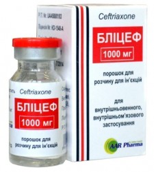 Блицеф порошок для раствора для инъекций по 1000 мг во флаконе 