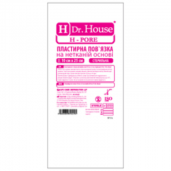 Повязка клейкая Dr. House, стерильная на нетканой основе, 10 см x 25 см, 1 шт.
