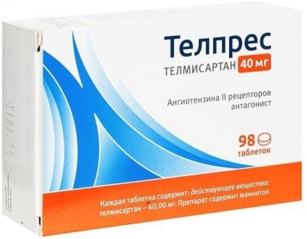 Телпрес таблетки по 40 мг, 98 шт.