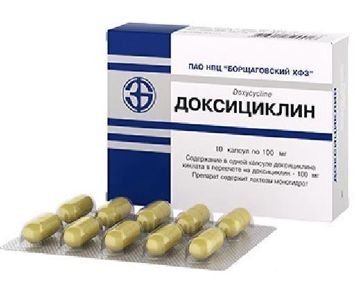 Доксициклин 0.1 г N10 капсулы