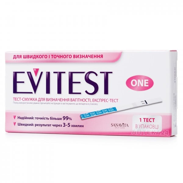 Тест на беременность Evitest One полоска, 1 шт.