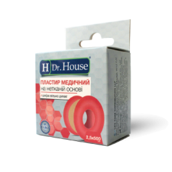 Пластырь медицинский на нетканой основе 2,5 см х 500 см H Dr.House (пластик с подвесом)