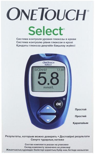 Глюкометр One Touch Select система контроля уровня глюкозы в крови, 1 шт.
