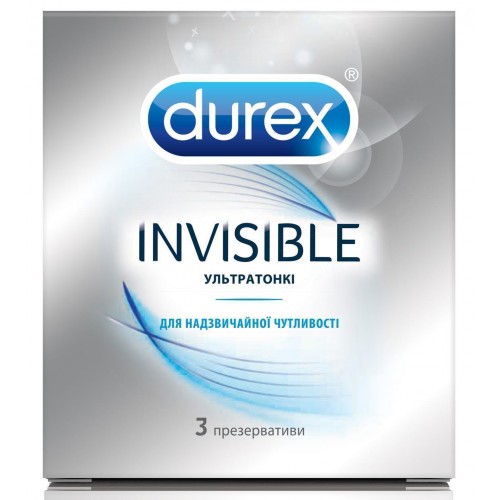 Презерватив Durex Invisible (ультратонкие) латексный с силиконовой смазкой №3