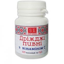 Дрожжи пивные с витамином C таблетки 500 мг N100