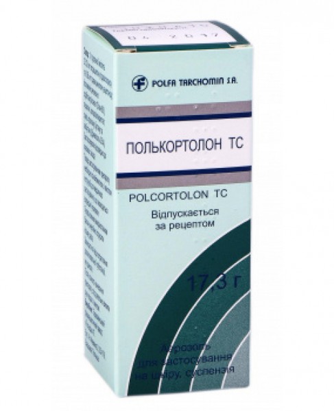 Полькортолон ТС аэрозоль для применения на кожу, суспензия (23.12 мг + 0.58 мг), баллон 17,3 г, 1 шт.