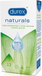 Презервативы латексные Durex Naturals тонкие с гель-смазкой, 12 шт.