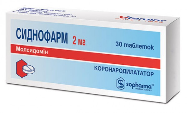 Сиднофарм таблетки по 2 мг, 30 шт.