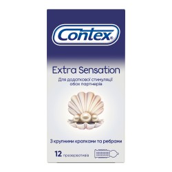Презервативы Contex (Контекс) Extra Sensation рельефные с крупными точками для дополнительного стимулирования, 12 шт.