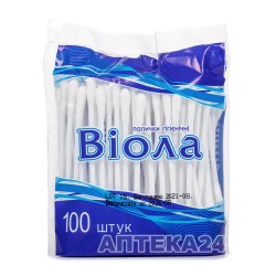 Виола палочки ватные полиэстер, 100 шт.