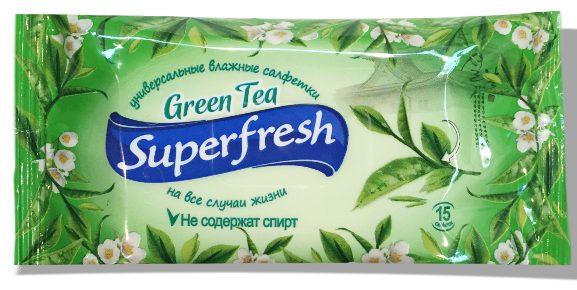 Салфетки Superfresh Green Tea влажые антибактериальные №15
