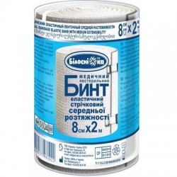 Бинт медицинский эластичный ленточный среднего растяжения 2,0 х 8 см, 1 шт.