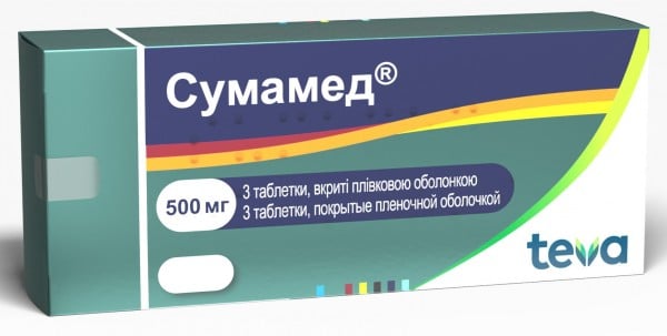 Сумамед Тева таблетки по 500 мг, 3 шт.