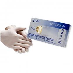 Перчатки смотровые латексные припудренные текстурированные нестерильные размер M Vogt Medical 1314351