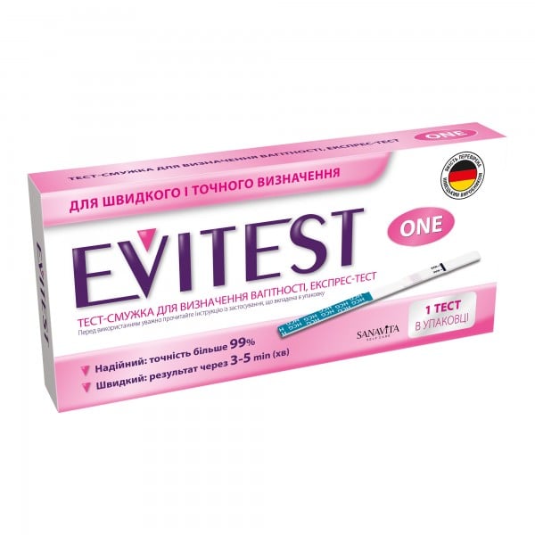 Тест-полоска для определения беременности Evitest (Эвитест), 1 шт.