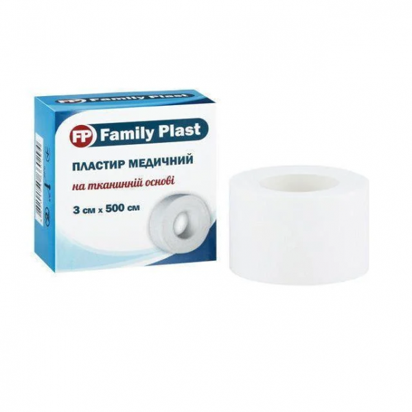 FP Family Plast лейкопластырь на тканевой основе 3 см х 500 см