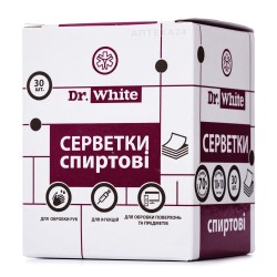 Салфетки спиртовые 10х10 см Dr.WHITE, 30 шт.