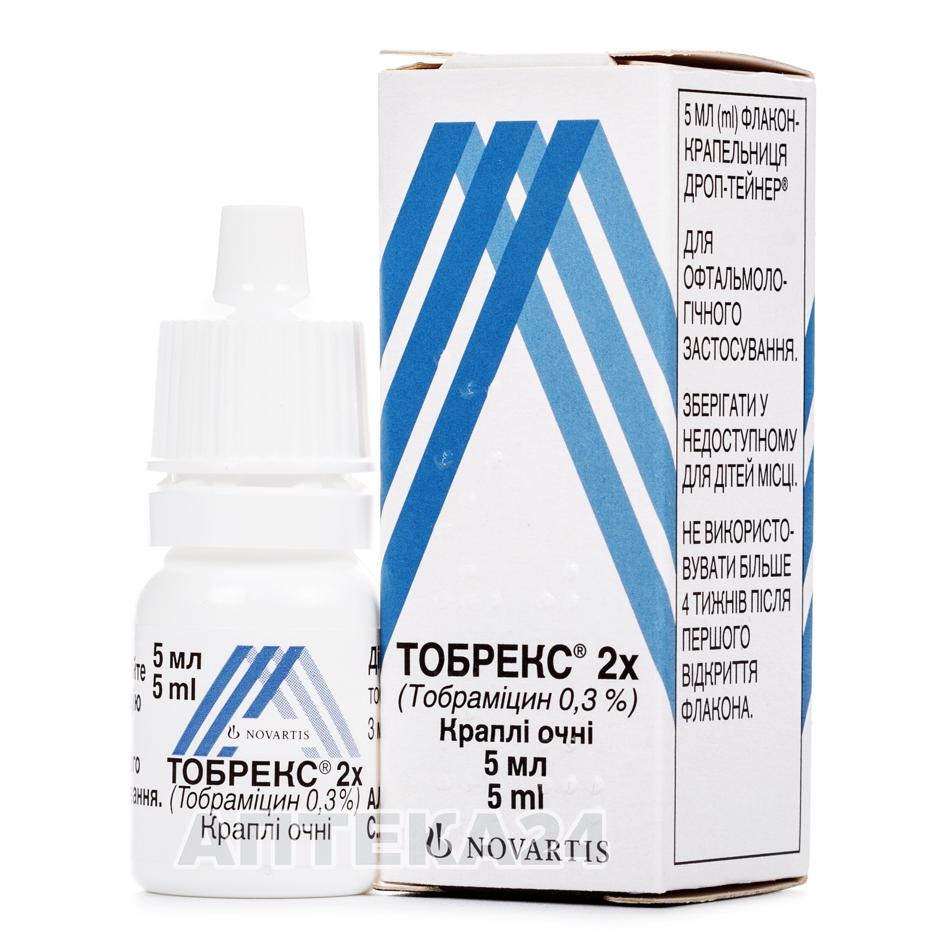 Аналоги препарату Тобрекс 2Х очні краплі по 3 мг / 1 мл, 5 мл .