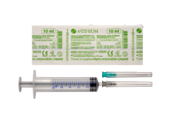 Шприц Arterium одноразовый стерильный трехкомпонентный с 2 иглами 10 мл