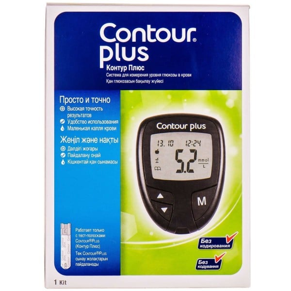 Система контроля уровня глюкозы в крови (глюкометр) CONTOUR PLUS (Контур Плюс)