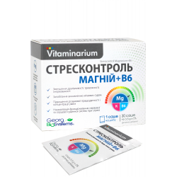 Витаминариум Стресконтроль Магний + В6 диетическая добавка, саше по 3,5 г, 30 шт.