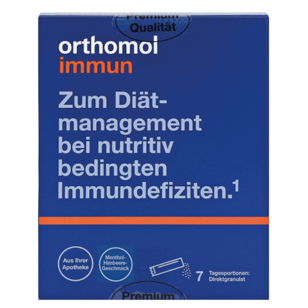Orthomol Immun Directgranulat Menthol - Малина директ гранулы для восстановления имунной системы, 7 дней