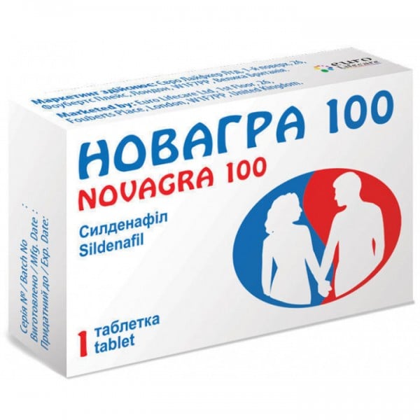 Новагра таблетки для потенции по 100 мг, 1 шт. + Новагра таблетки для потенции по 100 мг, 1 шт. (Акция 1+1)