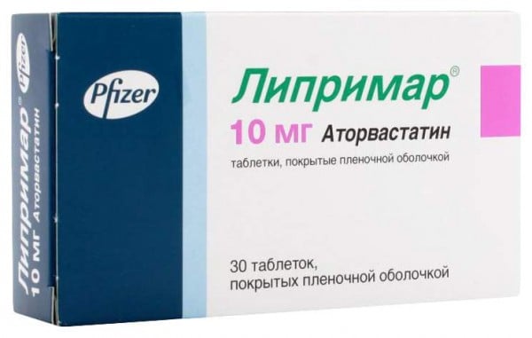 Липримар таблетки покрытые пленочной оболочкой по 10 мг, 30 шт.