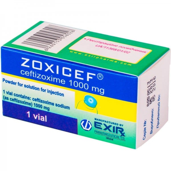 Зоксицеф порошок для инъекций, 1000 мг