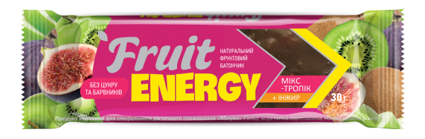 Батончик Fruit Energy тропический микс + инжир, 30 г