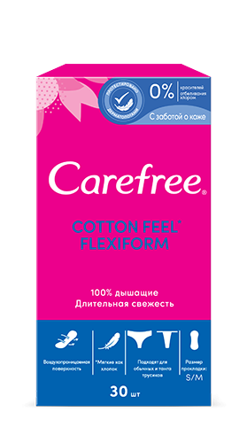 Ежедневные прокладки Carefree® Flexiform N30 женские гигиенические
