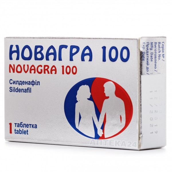 Новагра таблетки по 100 мг, 1 шт.
