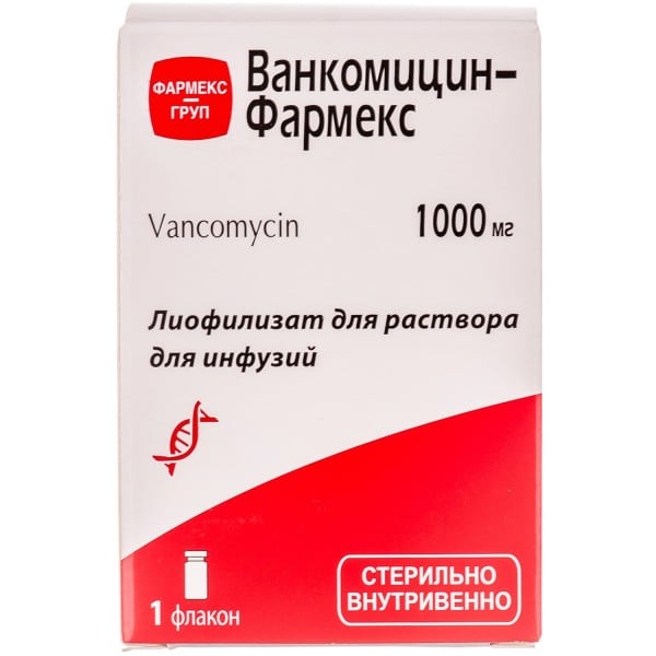 Ванкован лиофилизат для раствора для инфузий по 1000 мг в флаконе, 1 шт.