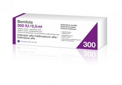 Бемфола раствор для инъекций 300 МО (22 мкг), 0,5 мл.