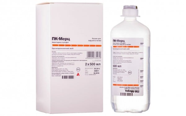 ПК-Мерц раствор для инфузий по 0,4 мг/мл, 2 флакона по 500 мл