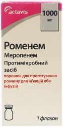 Роменем порошок для приготовления раствора для инъекций 1000 мг, 1 шт.