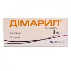 Димарил таблетки по 3 мг, 50 шт.